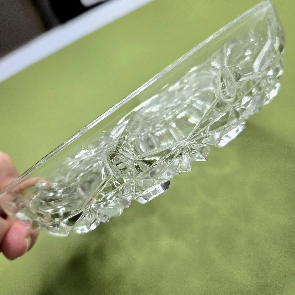 Cut Glass 3 Compartment, Round Serving Dish.